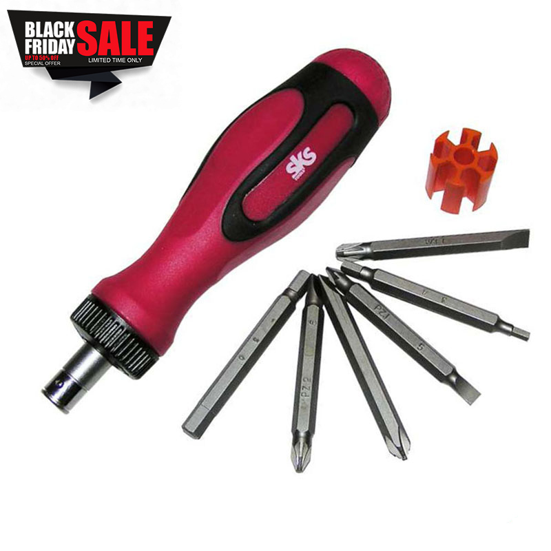 Κατσαβίδι καστάνιας με 6 διπλές μαγνητικές μύτες 65 mm κόκκινο.