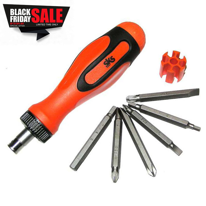 Κατσαβίδι καστάνιας με 6 διπλές μαγνητικές μύτες 65 mm πορτοκαλί.