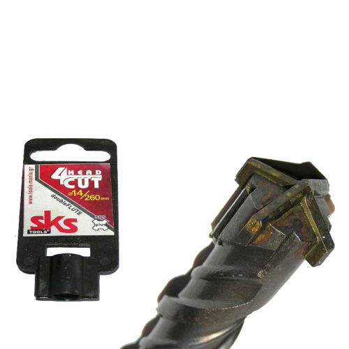 Τρυπάνι SDS plus τετράκοπο με διπλό σπείρωμα Ø 14 Χ 260 mm SKS TOOLS.