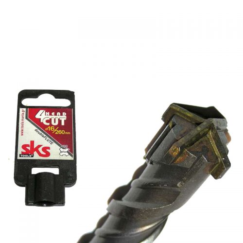 Τρυπάνι SDS plus τετράκοπο με διπλό σπείρωμα Ø 16 Χ 260 mm SKS TOOLS.
