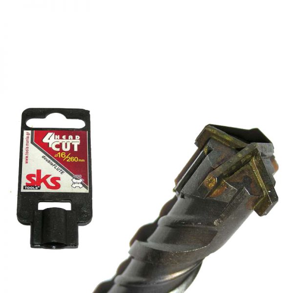 Τρυπάνι SDS plus τετράκοπο με διπλό σπείρωμα Ø 16 Χ 260 mm SKS TOOLS.