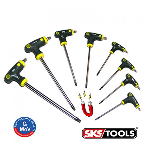 Σετ κλειδιά ταφ TORX με τρύπα 8 τεμαχίων SKS TOOLS σε πλαστικό βαλιτσάκι.