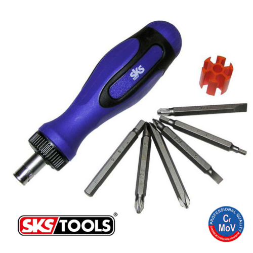 Κατσαβίδι καστάνιας με 6 διπλές μαγνητικές μύτες 65 mm μπλε.