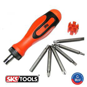 Κατσαβίδι καστάνιας με 6 διπλές μαγνητικές μύτες 65 mm πορτοκαλί.