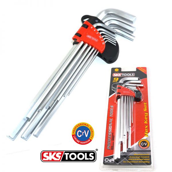 Σετ κλειδιά ALLEN μετρικά extra μακριά 9 τεμαχίων SKS TOOLS.