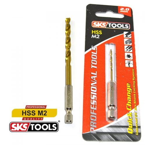 Τρυπάνι HSS M2 σε μύτη ¼ 2mm SKS TOOLS.