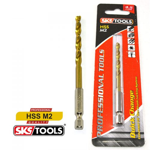 Τρυπάνι HSS M2 σε μύτη ¼ 4,5mm SKS TOOLS.