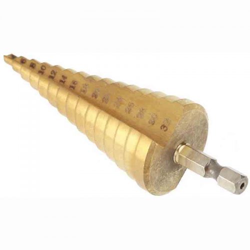 Τρυπάνι κωνικό 4 - 32 mm με επικάλυψη τιτανίου.