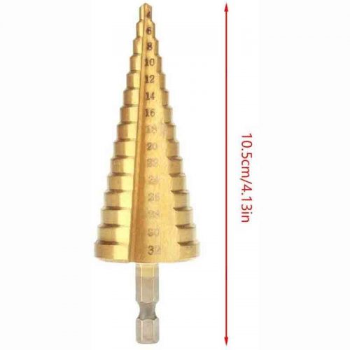 Τρυπάνι κωνικό 4 - 32 mm με επικάλυψη τιτανίου.