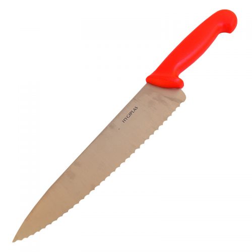 Μαχαίρι του σεφ πριονωτό με λάμα 26 εκατοστά κόκκινο 10.ERG1.14.26 .