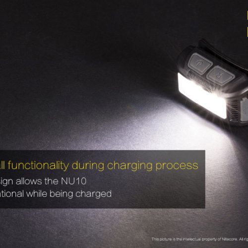 ΦΑΚΟΣ LED NITECORE HEADLAMP NU10, Black+Black Headband.