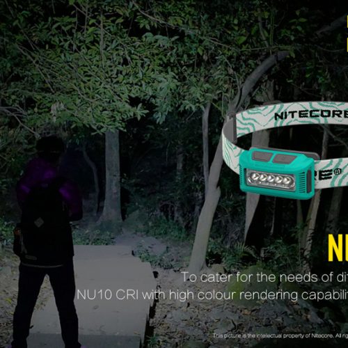ΦΑΚΟΣ LED NITECORE HEADLAMP NU10, Black+Black Headband.