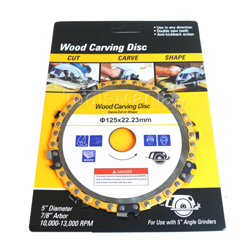 Δίσκος κοπής ξύλου για γωνιακό τροχό με αλυσίδα αλυσοπρίονου.