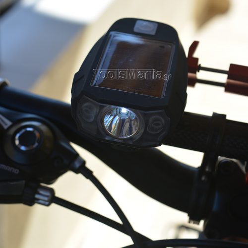 Επαναφοτιζόμενος φακός ποδηλάτου LED.