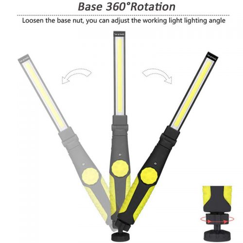 Φορτιζόμενος φακός εργασίας COB LED 360° με μαγνήτη κίτρινος.