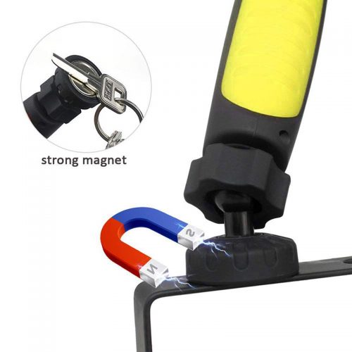 Φορτιζόμενος φακός εργασίας COB LED 360° με μαγνήτη κίτρινος.