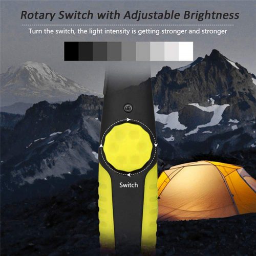 Φορτιζόμενος φακός εργασίας COB LED 360° με μαγνήτη κίτρινος.