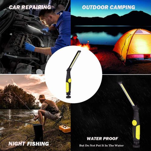 Φορτιζόμενος φακός εργασίας COB LED 360° με μαγνήτη κίτρινος.