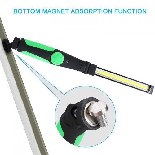 Φορτιζόμενος φακός εργασίας COB LED 360° με μαγνήτη πράσινος.