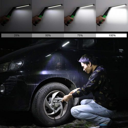 Φορτιζόμενος φακός εργασίας COB LED 360° με μαγνήτη πράσινος.