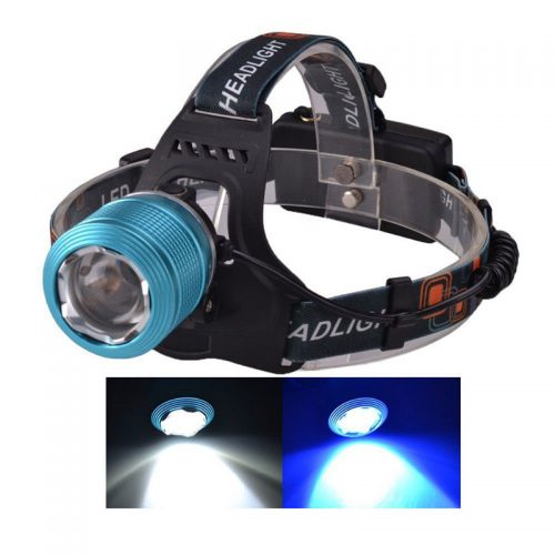 Επαναφορτιζόμενος φακός κεφαλής υψηλής φωτεινότητας DUAL LIGHT μπλε.