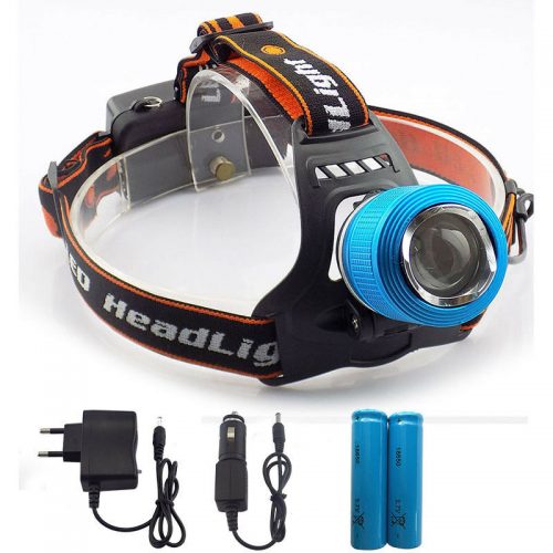 Επαναφορτιζόμενος φακός κεφαλής υψηλής φωτεινότητας DUAL LIGHT μπλε.