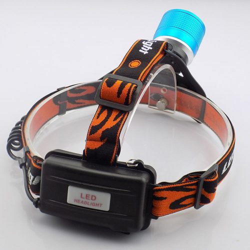 Επαναφορτιζόμενος φακός κεφαλής υψηλής φωτεινότητας DUAL LIGHT μπλε.