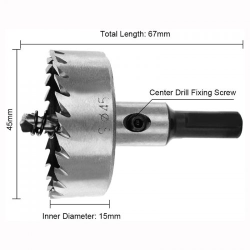 Ποτηροτρύπανο INOX 45 mm.