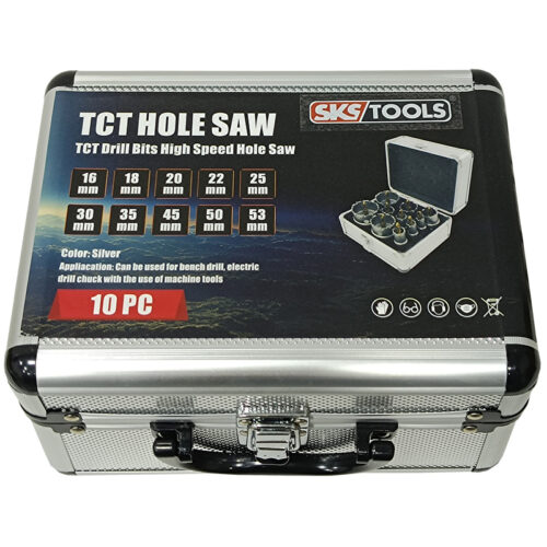 Σετ ποτηροτρύπανα INOX TCT καρβιδίου 10 τεμαχίων SKS TOOLS 13020023.