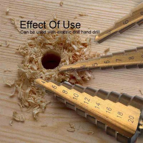 Σετ 3 τεμαχίων κωνικά τρυπάνια με επικάλυψη τιτανίου mm.