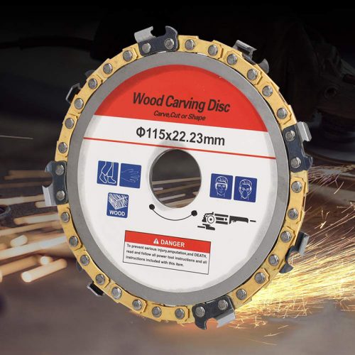 Δίσκος κοπής ξύλου για γωνιακό τροχό με αλυσίδα αλυσοπρίονου 115 mm 8 δόντια.