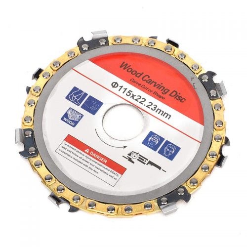 Δίσκος κοπής ξύλου για γωνιακό τροχό με αλυσίδα αλυσοπρίονου 115 mm 8 δόντια.