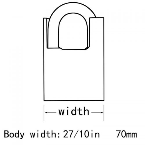 Λουκέτο ατσάλινο κλειστού λαιμού 70 mm.