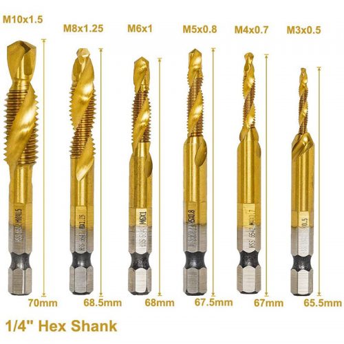 Σετ τρυπάνια για σπείρωμα 6 τεμαχίων.