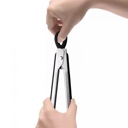 Τσιμπίδα BBQ ανοξείδωτη 30 εκατοστά μαύρη.