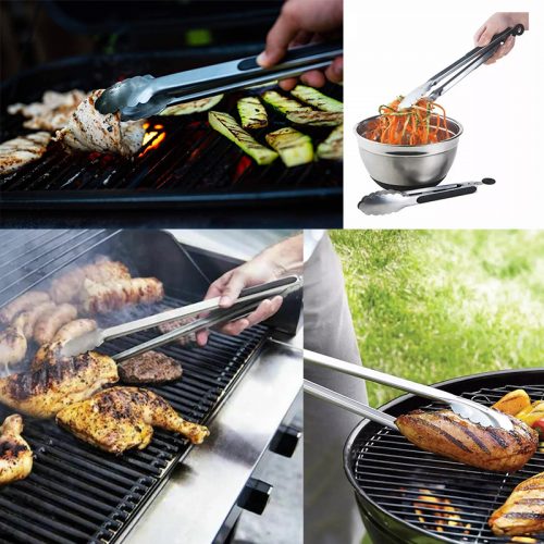 Τσιμπίδα BBQ ανοξείδωτη 30 εκατοστά μαύρη.