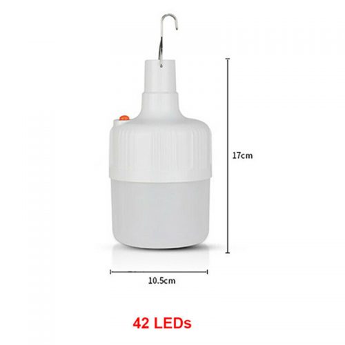 Ηλιακή επαναφορτιζόμενη λάμπα φωτιστικό νυκτός ασφαλείας με γάντζο & ηλιακό πάνελ αδιάβροχη 42 LED.