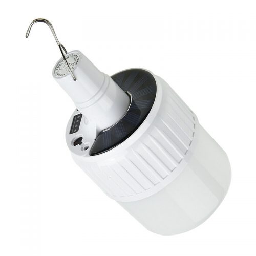 Ηλιακή επαναφορτιζόμενη λάμπα φωτιστικό νυκτός ασφαλείας με γάντζο & ηλιακό πάνελ αδιάβροχη 42 LED.