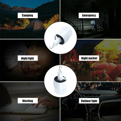 Ηλιακή επαναφορτιζόμενη λάμπα φωτιστικό νυκτός ασφαλείας με γάντζο & ηλιακό πάνελ αδιάβροχη 24 LED.