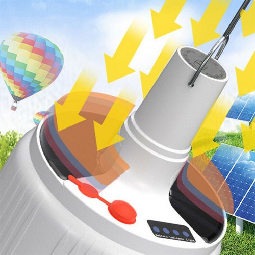 Ηλιακή επαναφορτιζόμενη λάμπα φωτιστικό νυκτός ασφαλείας με γάντζο & ηλιακό πάνελ αδιάβροχη 42 LED.