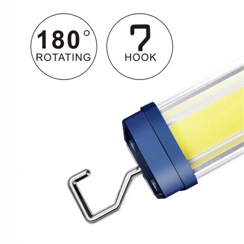 Επαναφορτιζόμενος φακός εργασίας LED COB 20w με μαγνήτη & γάντζο.