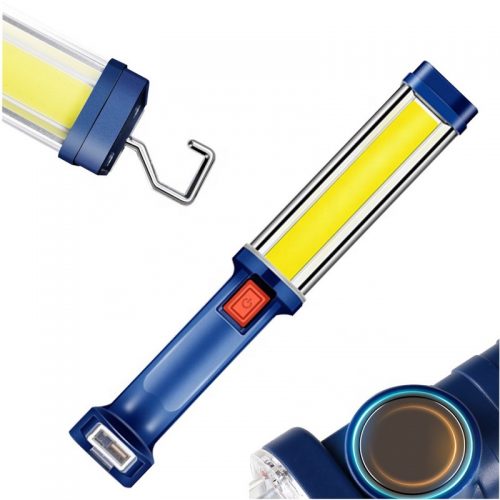 Επαναφορτιζόμενος φακός εργασίας LED COB 20w με μαγνήτη & γάντζο.