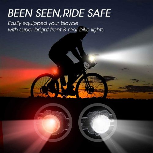 Σετ εμπρόσθιος & πίσω επαναφορτιζόμενος φακός ποδηλάτου F-003.