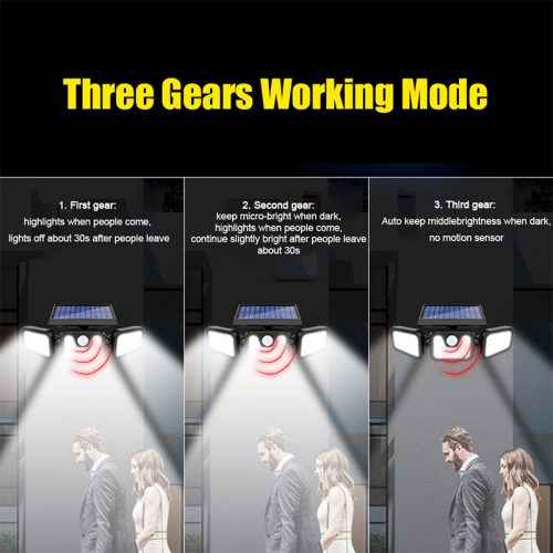 Τριπλός ηλιακός προβολέας με 74 LED και ανιχνευτή κίνησης 7W FL-1725A.