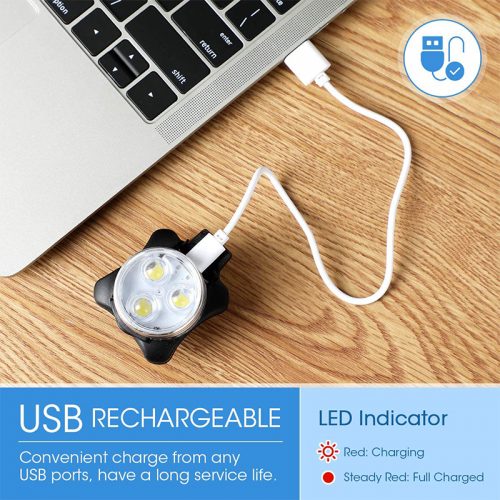 Σετ εμπρόσθιος & πίσω επαναφορτιζόμενος φακός ποδηλάτου F-003.