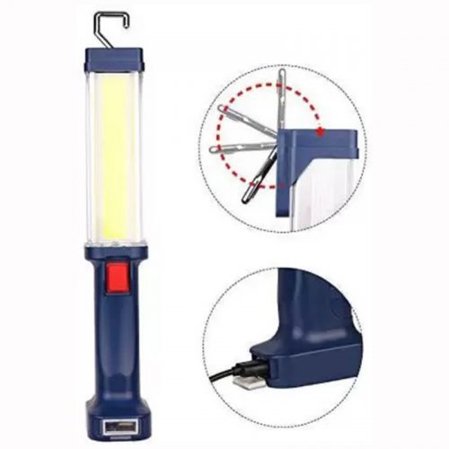 Επαναφορτιζόμενος φακός εργασίας LED COB 20w με μαγνήτη & γάντζο.