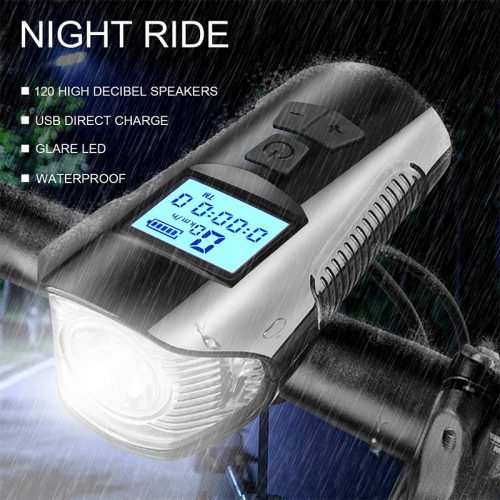 Φακός LED & κοντέρ ποδηλάτου με κόρνα 6 διαφορετικών ήχων FY 317.