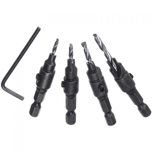 Σετ τρυπάνια φρέζας με εξάγωνο στέλεχος 1/4 4 τεμαχίων.
