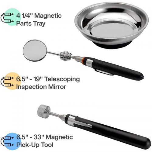 Σετ μαγνητικό ταψάκι τηλεσκοπικός μαγνήτης & τηλεσκοπικός σπαστός καθρέφτης.