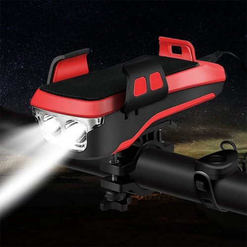 Βάση κινητού για ποδήλατο με φακό κόρνα και POWERBANK CK-2020 κόκκινο.